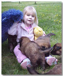 Kayleigh and puppies