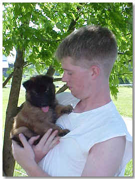 Chris Williams and puppy